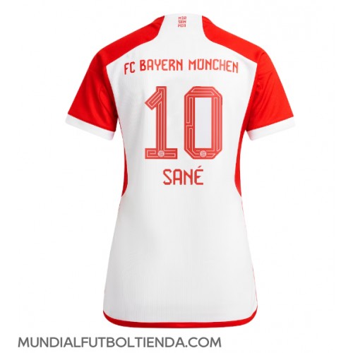 Camiseta Bayern Munich Leroy Sane #10 Primera Equipación Replica 2023-24 para mujer mangas cortas
